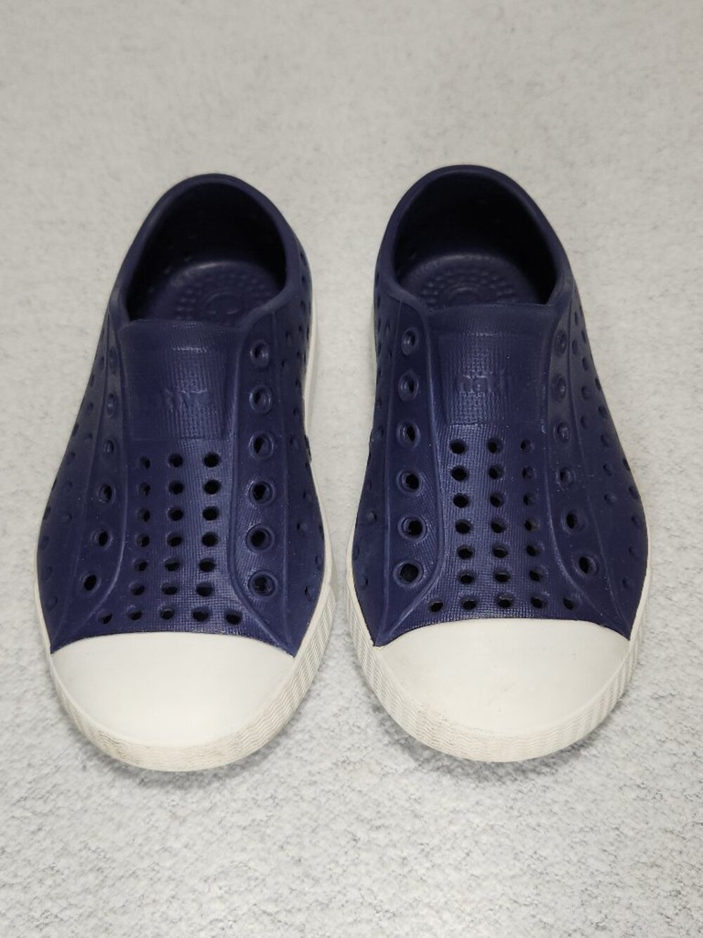 Native Kid's Navy Blue Jefferson slip-on shoes Toddler Size C7
